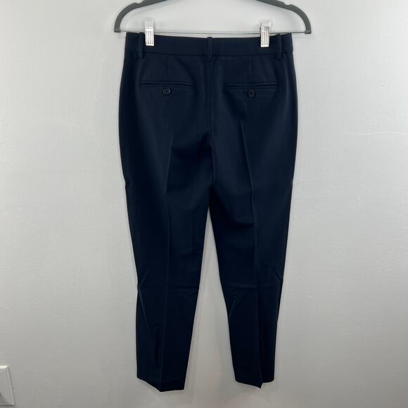 THEORY Navy Blue Trouser Dress Pants Pleated Skinny Leg Pockets Career Size 0 - Picture 4 of 6